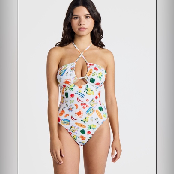 No Boundaries Other - No Boundaries Italian Summer Sardine Print One Piece Swimsuit Size 4/6